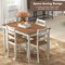 5-piece Wooden Dining Set With Rectangular Table And 4 Chairs-coffee And White
